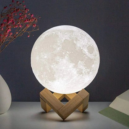 D5 Starry Moon Lamp 8cm - LED Night Light with Stand, Perfect for Bedroom Decor and Gifts